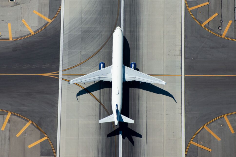 aerial-view-of-a-aeroplane-at-junction-on-runway